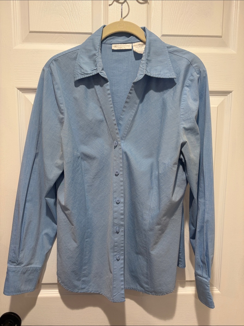 Worthington Light Blue Long-Sleeve Dress Shirt